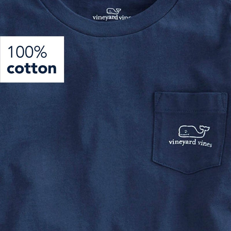 vineyard vines Boys' Long Sleeve Vintage Whale Pocket T-Shirt, Blue Blazer, Large - Image 3